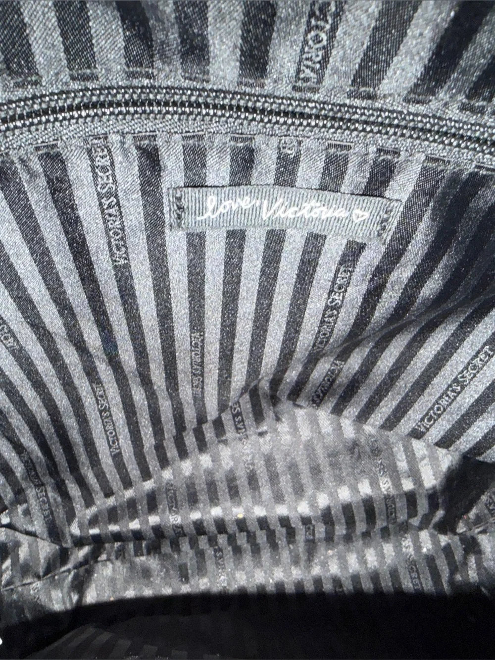 Victoria’s Secret Love Victoria Black Grommet Convertible Tote Backpack Y2K